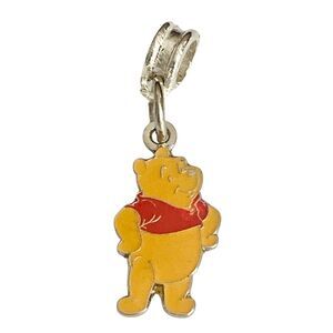 Vintage Disney Winnie the Pooh European Slider Bead Charm for Bracelet Signed